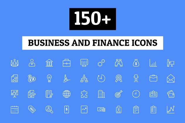 150+商业和金融图标 150+ Business and Finance Icons