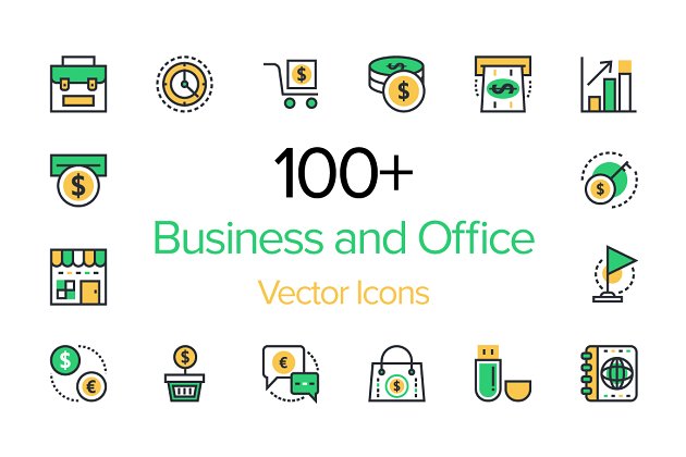 商业办公室图标 100+ Business and Office Icons