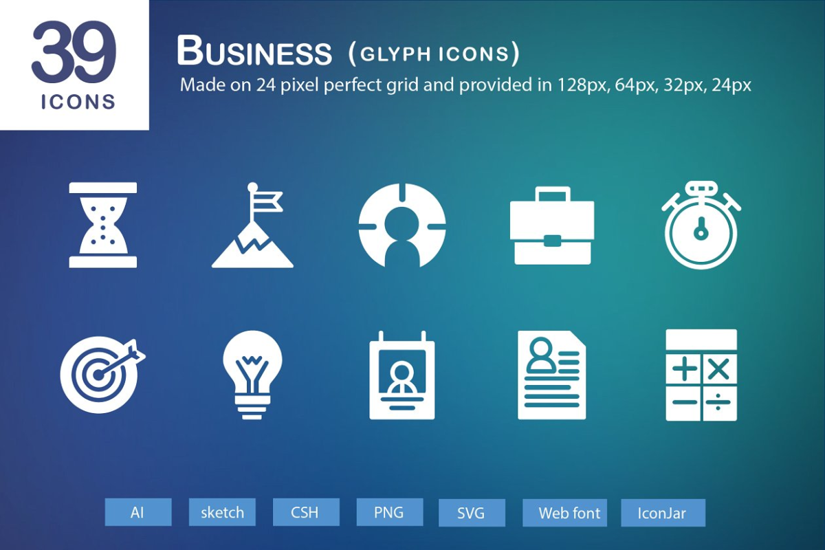 39个商业图形图标 39 Business Glyph Icons