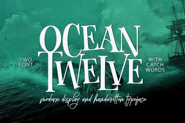 海洋风格的字体 Ocean Twelve Font Duo