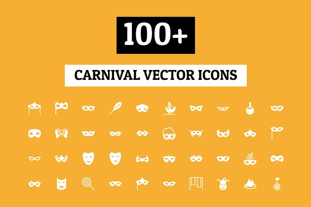 化妆舞会图表素材 100+ Carnival Vector Icons