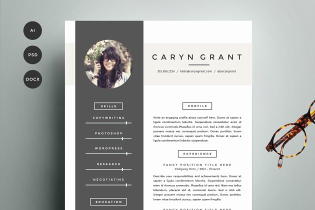 常用的A4简历模板 Resume Template 4 Pack | CV Template