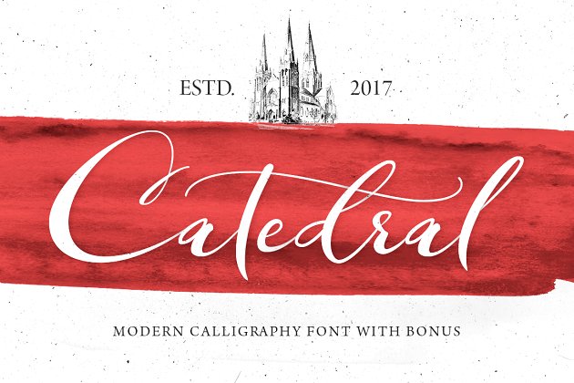 复古手绘字体 Catedral – Script Font