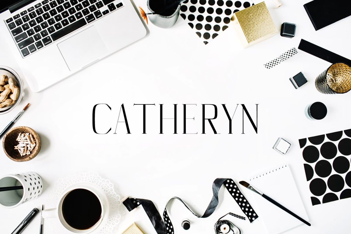 漂亮时尚的英文字体包 Catheryn Serif 4 Font Family Pack