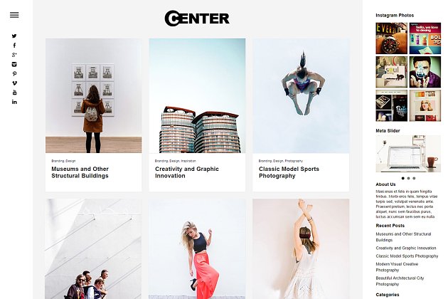 个人网站和博客主题Center Portfolio & Blog Theme