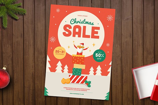 圣诞节促销海报设计模板 Christmas Sale Flyer