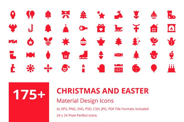 圣诞节和复活节的图标下载 175+ Christmas and Easter Icons