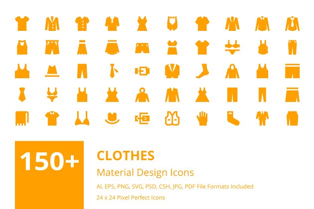 服装面料设计图标下载 150+ Clothes Material Design Icons