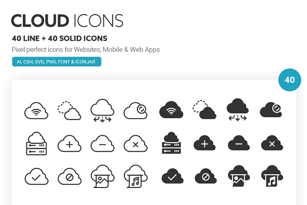 云服务图标素材 Cloud Icons