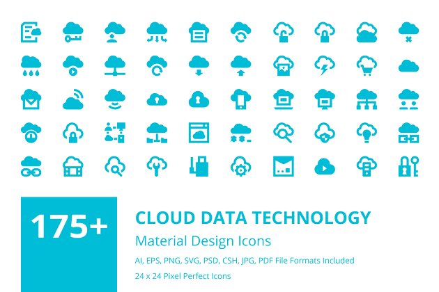 数据云技术图标素材 175+ Cloud Data Technology Icons