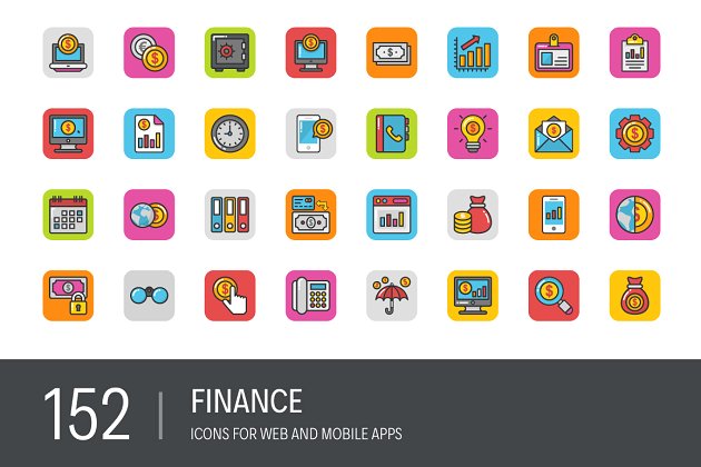 金融矢量图标素材 152 Finance Icons