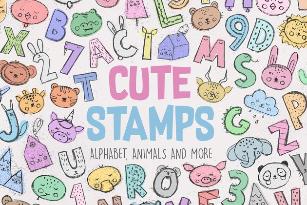 可爱卡通动物字母数字 Cute Stamps Pro