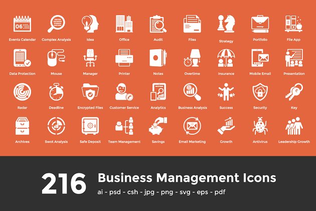 216 商业管理图标 216 Business Management Icons