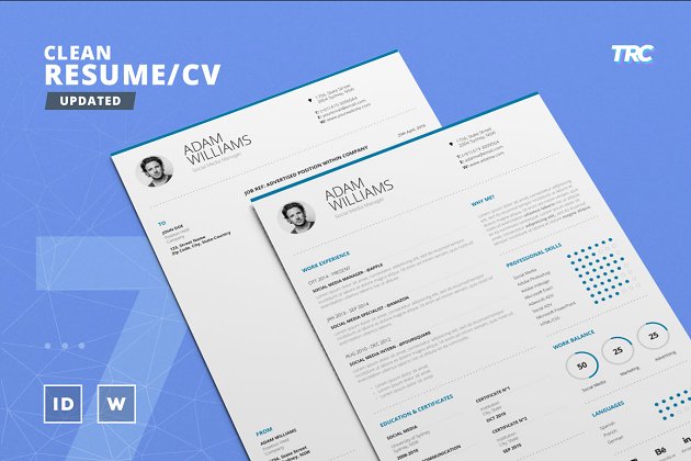 干净的简历模板 Clean Resume/Cv Template Volume 7