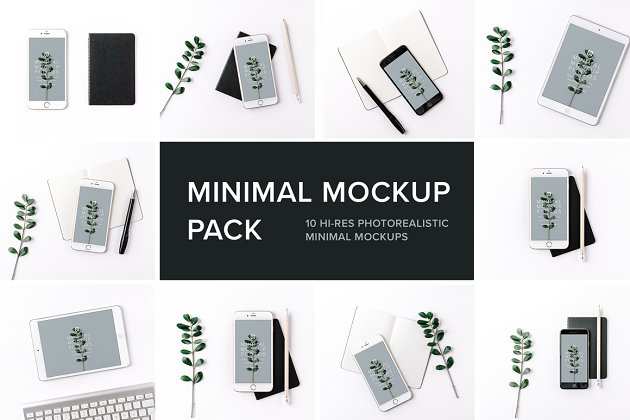 极简主义手机平板样机 Minimal Mockup Pack Photorealistic