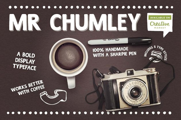 复古怀旧字体 Mr Chumley handmade display typeface