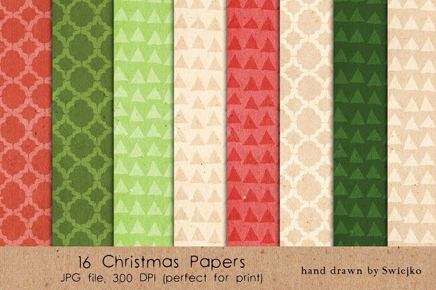 圣诞背景纹理素材 Christmas Patterns – Paper