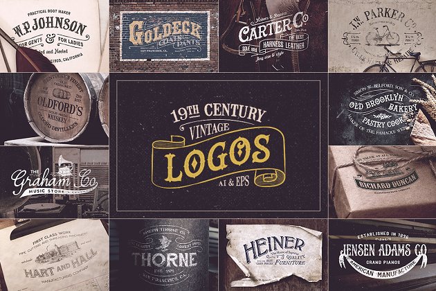 19世纪复古logo素材 19th Century Vintage Logos