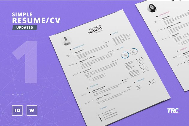 简约的简历模板 Simple Resume/Cv Template Volume 1