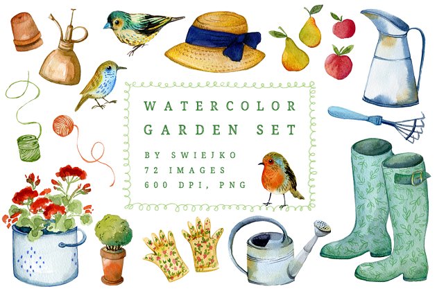 水彩花园花卉套装 Watercolor Gardener Set