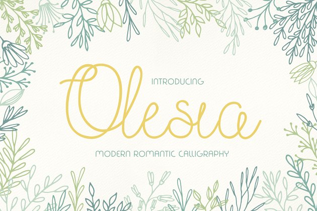 手写设计字体 Olesia Script Pro