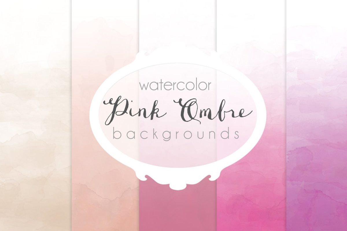 粉色水彩背景纹理素材 Pink Ombre watercolor backgrounds