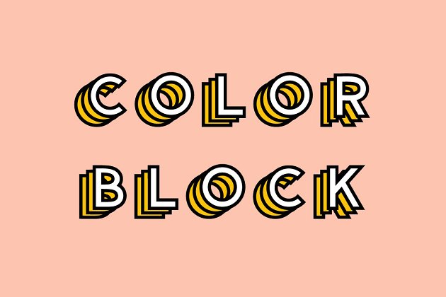 有厚度的彩色字体 Color Block – Colored Font