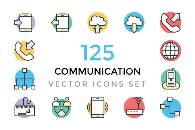 125通信矢量图标 125 Communication Vector Icons