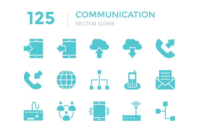 125 交流沟通相关的图标 125 Communication Vector Icons