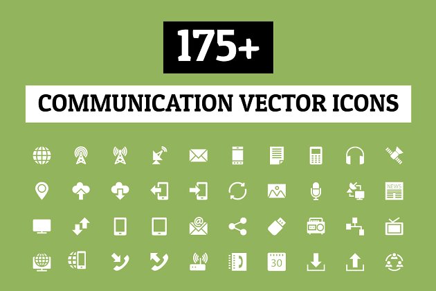 175+通讯矢量图标 175+ Communication Vector Icons