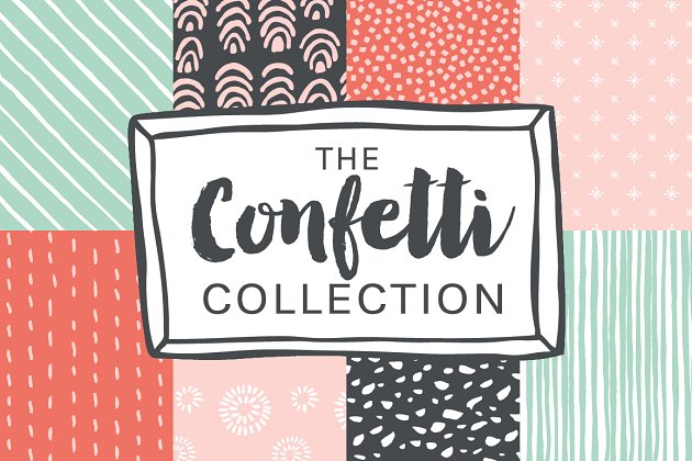 几何图案背景纹理 Confetti Pattern Collection