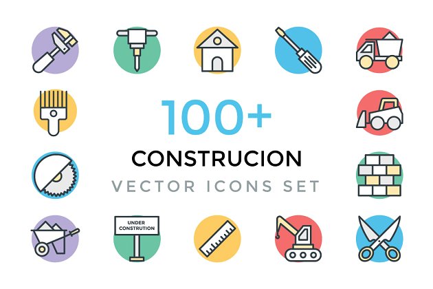 100+建设主题图标 100+ Construction Vector Icons
