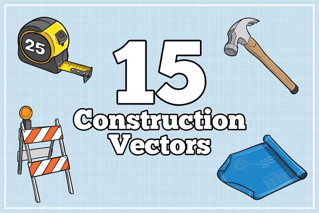 建筑工具插画 Illustrated Construction Vector Pack