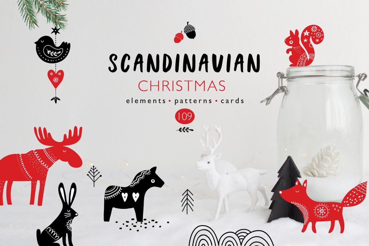 斯堪的纳维亚风格的圣诞礼包 Scandinavian style Christmas bundle