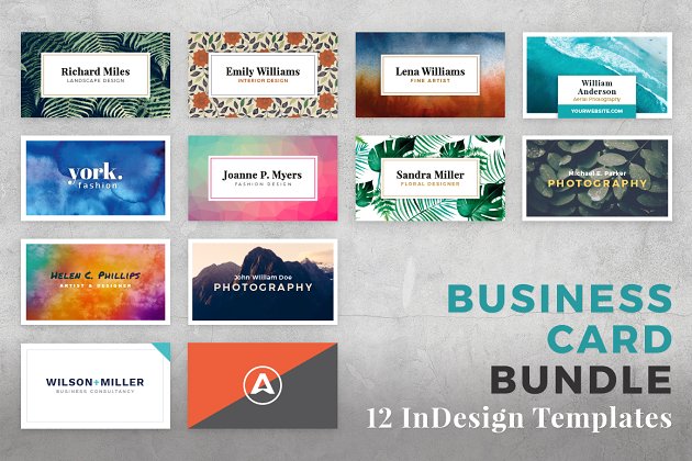 商业卡片模版素材 Business Card Bundle for InDesign