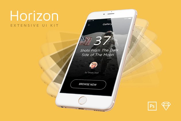 时尚的多用途UI KITS Horizon Extensive Mobile UI Kit