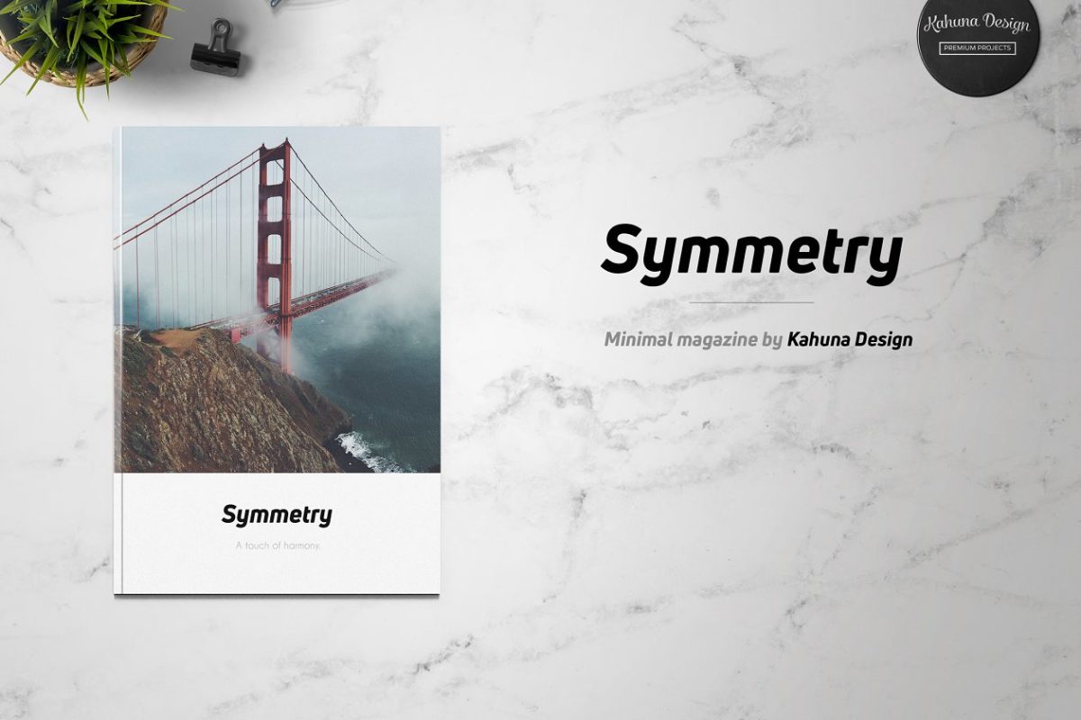 对称极简主义杂志画册模板 Symmetry Minimal Magazine
