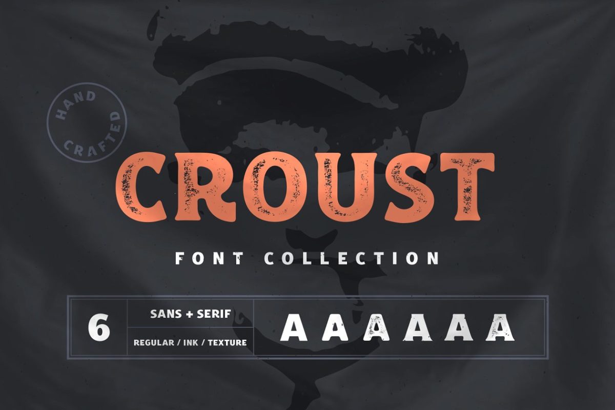 复古粗犷字体 Croust Font Collection