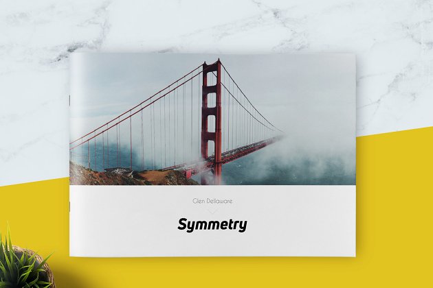 极简主义画册模板 Symmetry Minimal Portfolio Brochure