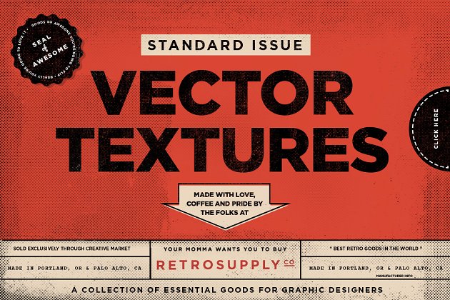经典的背景纹理素材 Standard Issue Vector Texture Pack