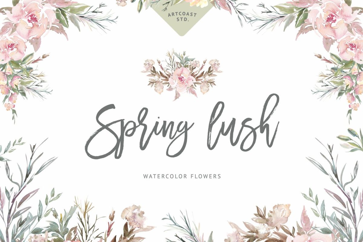 春天郁郁葱葱的花朵素材 Spring Lush Flowers