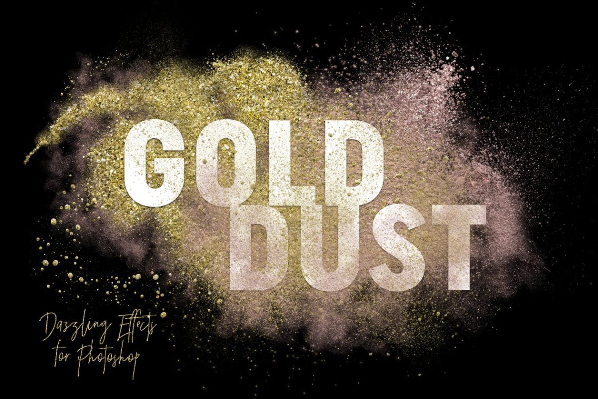 金粉效果的图层样式 Gold Dust Glitter Effects
