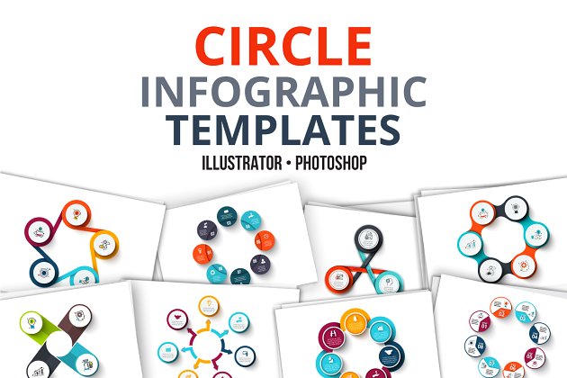 圆形信息图标素材 Circle infographic templates