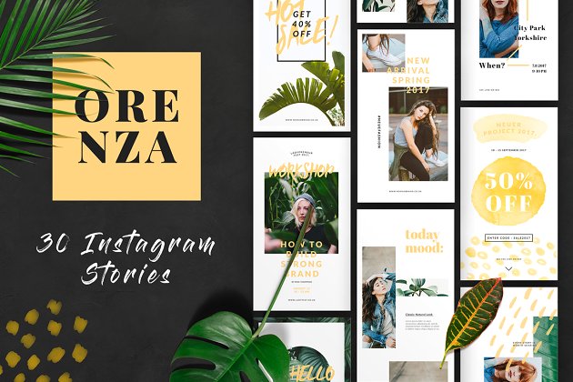 时尚的杂志风社交APP广告模版 ORENZA – Instagram Stories