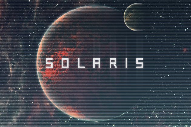 平直的字体 Solaris – Futuristic Font