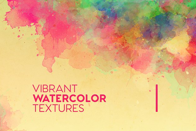 充满活力的水彩纹理背景 Vibrant Watercolor Textures