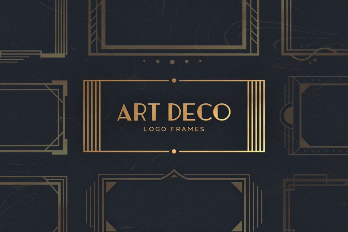 15个艺术logo模版框架 16 Art Deco Logo Frames