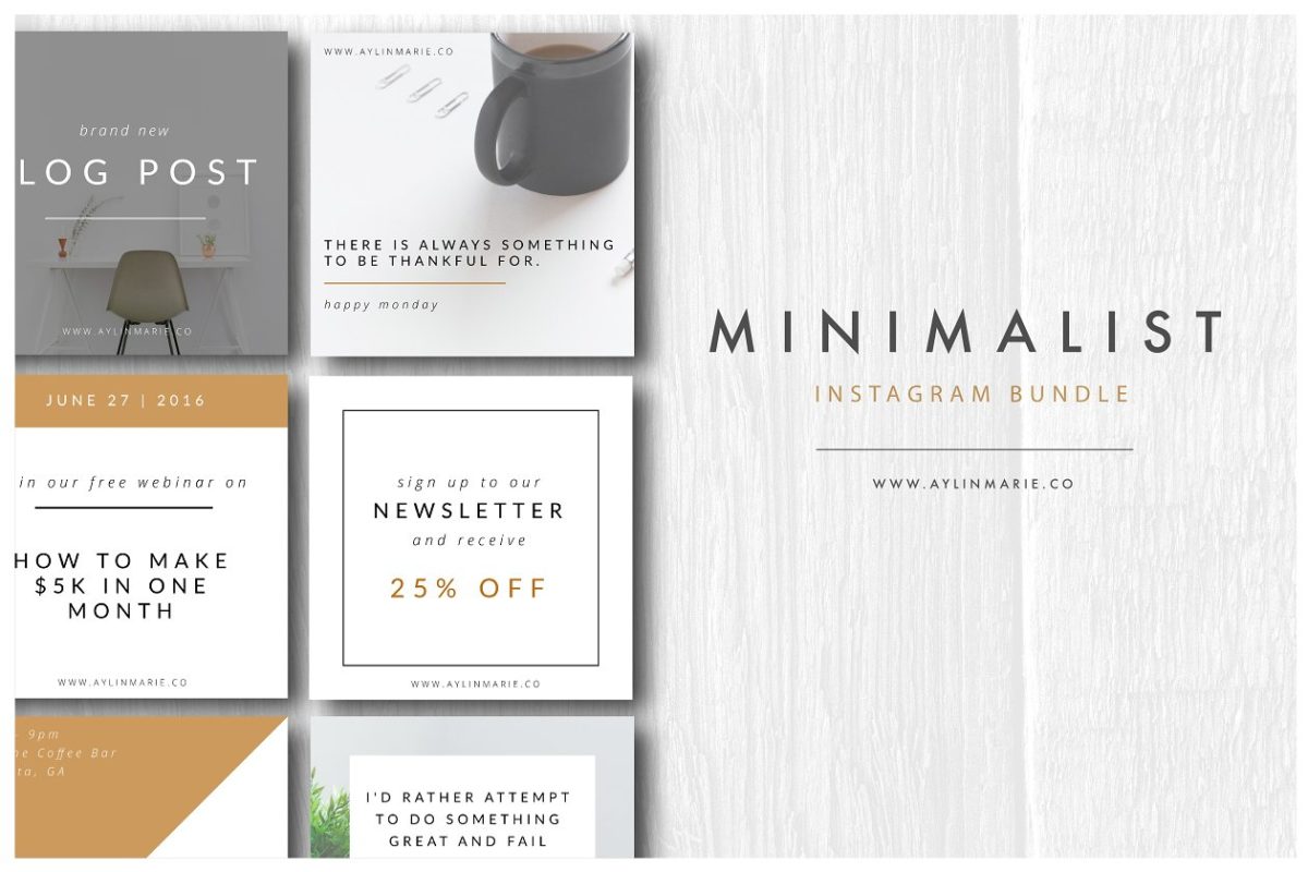 时尚的极简主义社交图片模板 The Blogger – Minimal Instagram Pack