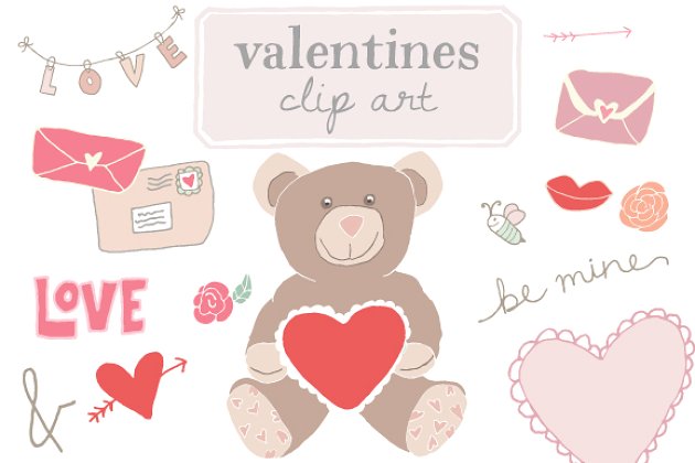 情人节元素剪贴画 Valentines Clip Art – Love Clip Art