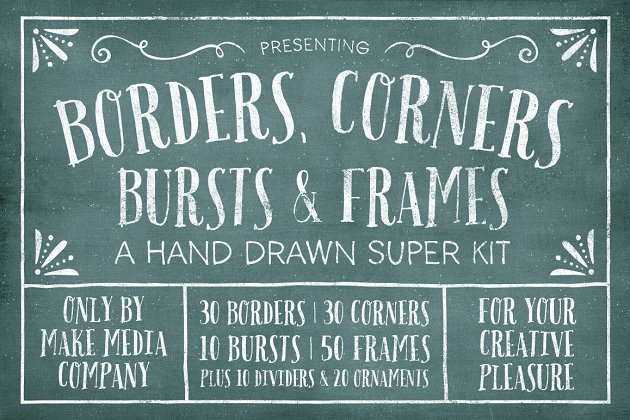 边框插画素材 Borders, Corners & Frames Super Kit